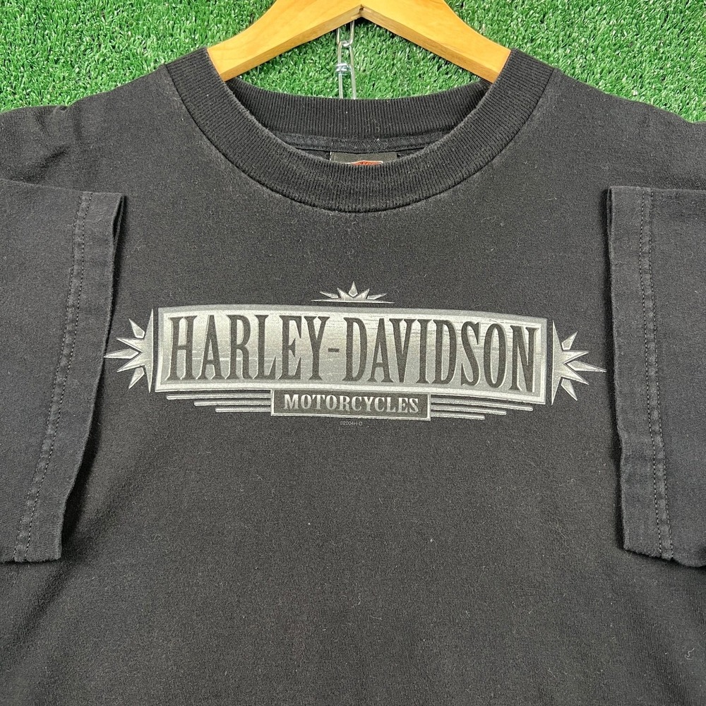 Vintage Harley-Davidson T-Shirt Mens XL Black Tribal Flame Kansas City MO Y2K